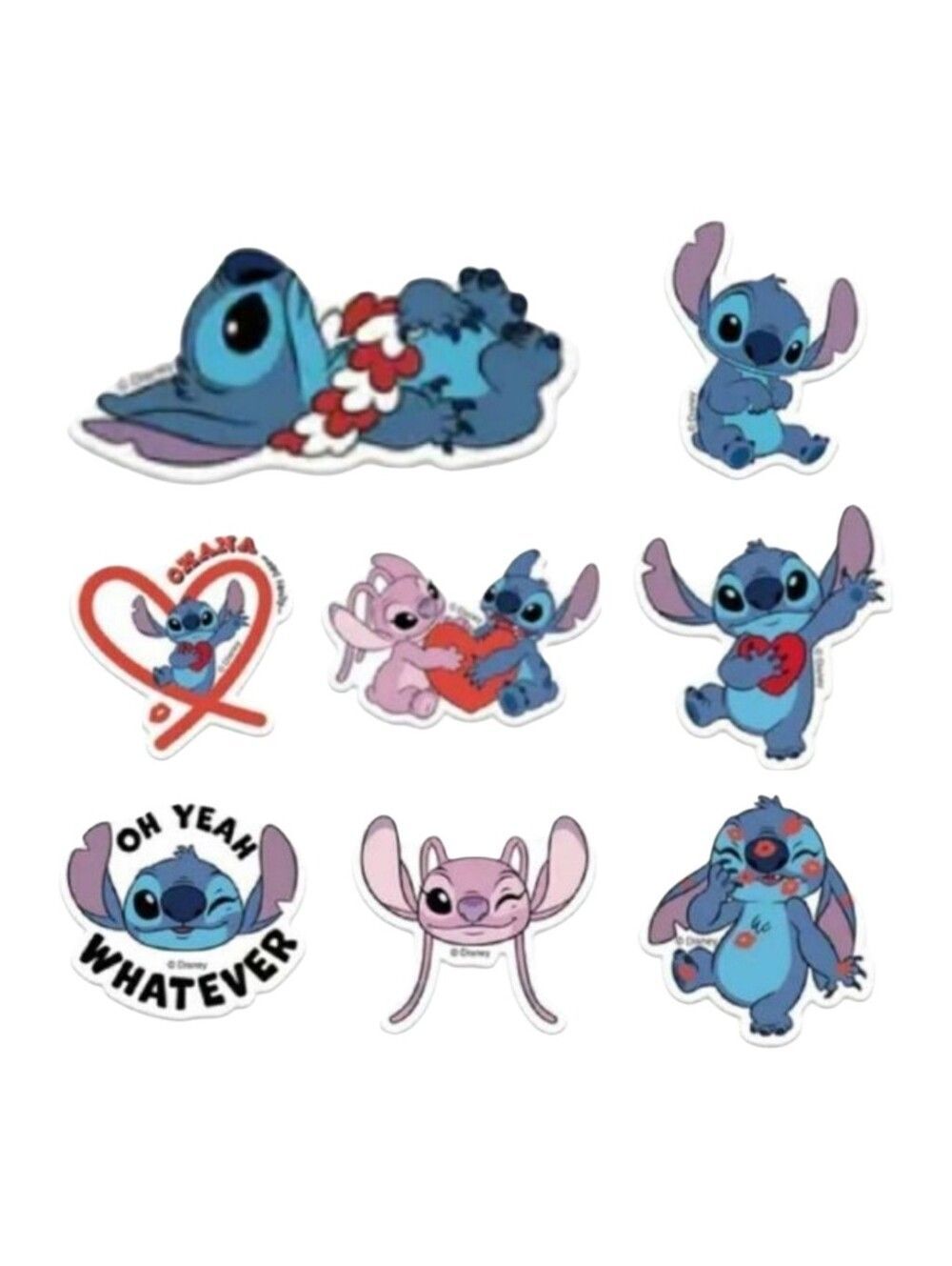 Disney Lilo & Stitch Sticker Decals Hearts Love Blue KoalaβVariety Pack Laptop